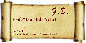 Fráter Dániel névjegykártya